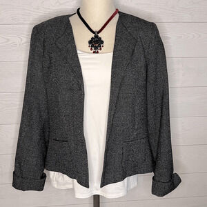 Vintage 80s-90s Pendleton 100% virgin wool cropped blazer charcoal gray Size 10
